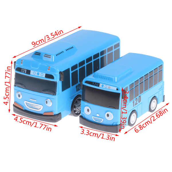 4 STK Tayo The Little Bus Cartoon Pull Back Car Lekesett S