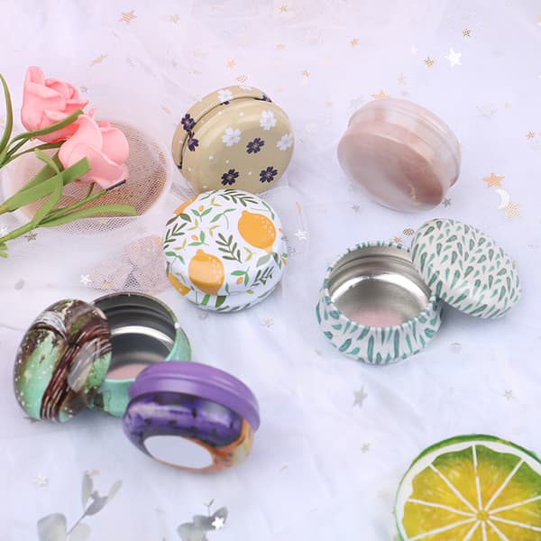 1 STK/12 stk Mini Elegant Blomster Tin Box DIY stearinlys Krukke Balm Rund 12Pcs E