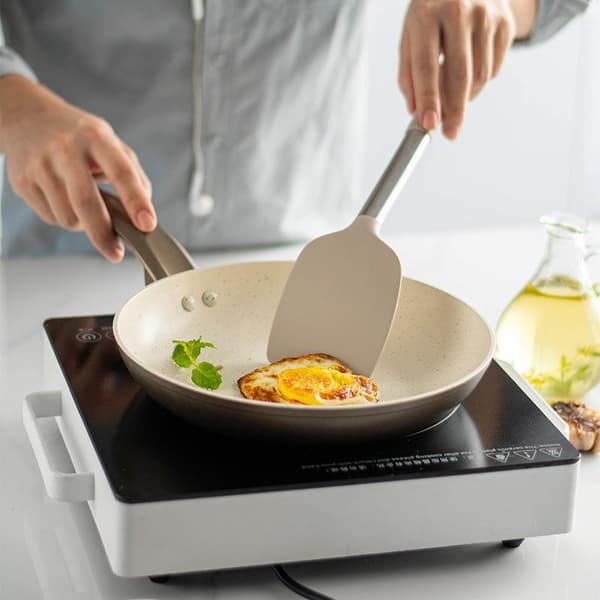 2 stk silikonspatelsett varmebestandig non-stick biffspatel Gray