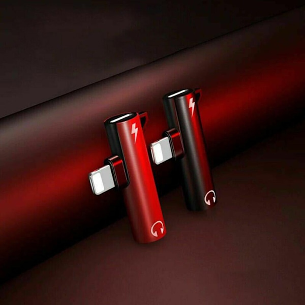 For iPhone 8 7 Plus X Lightning til 3,5 mm Aux-hodetelefonlader J Rose Gold