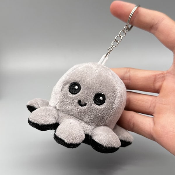 Mini Octopus e Plush Doll Reverse Toy Keychain Kawaii Fluffy St A2
