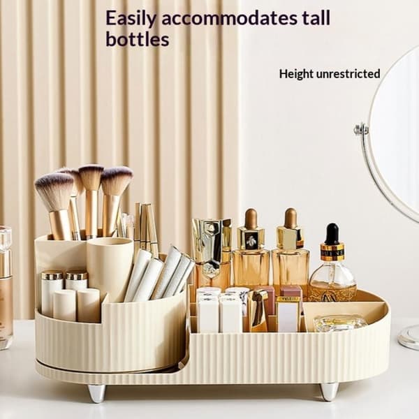 Stor kapacitet roterende makeup-organizer med opdelte rum A3