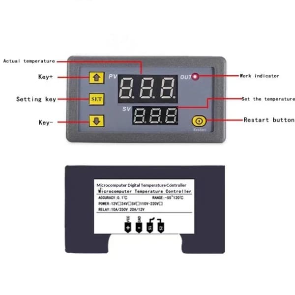 1 stk W3230 12V 24V AC110‑220V Probe Wire 20A Digital LED Display 12V