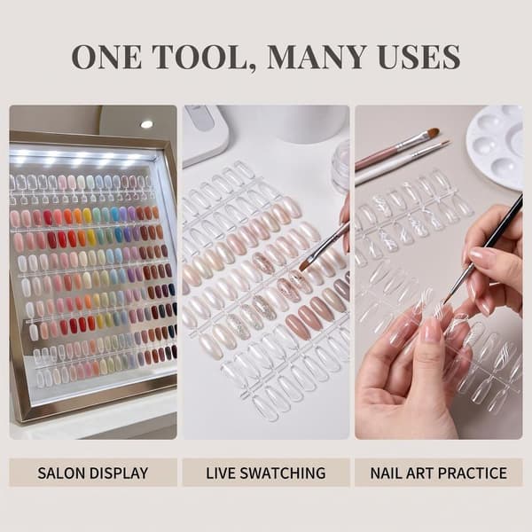 120 st nagellacksdisplay nagelfärgskarta bord UV/Gel/Lack A7