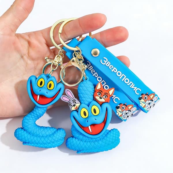 1/4 st tecknad Zootopia Gary nyckelring Kawaii blå orm PVC C A2