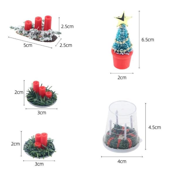 1:12 Miniatyr Dockhus Julscen Tillbehör Ljus/Trä A3