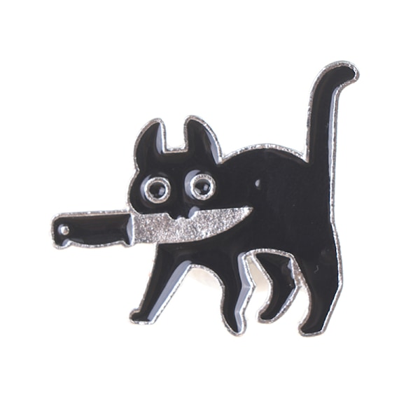 Sarjakuva Creative Black Cat Modeling Pop Emali Pin rintamerkit