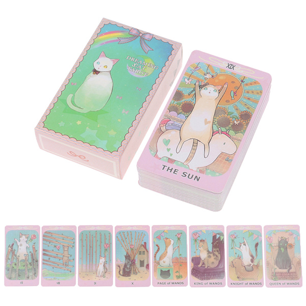 Dreaming Cat Tarot Cards Profeti Fate Divination Deck Family