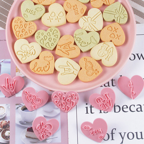 10 stk/sett Kjeksformer Valentinsdag Kjærlighet Hjerteform Cookie