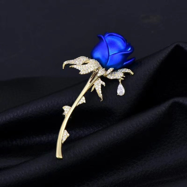 Mode Elegant Rhinestone Rose Flower Broscher Lapel Pins Jewe A8