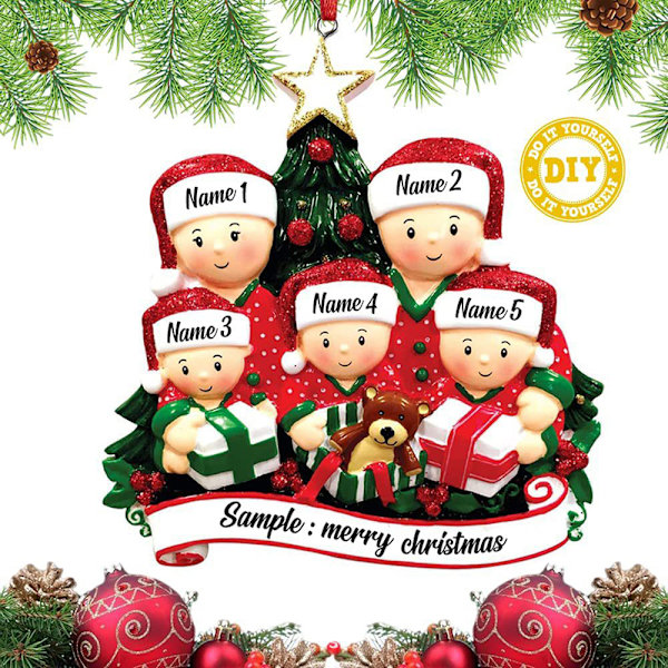 Juleanheng DIY Personlig Familie Julepynt For B