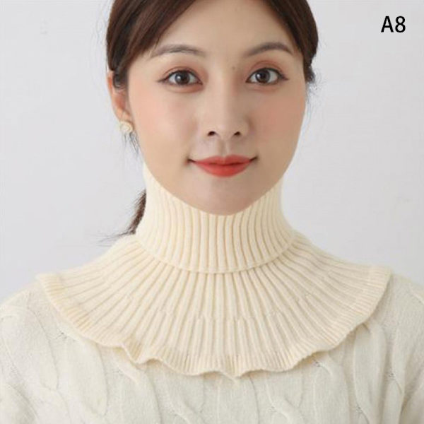 Varm stickad krage ylle dam turtleneck stickad False Col A8