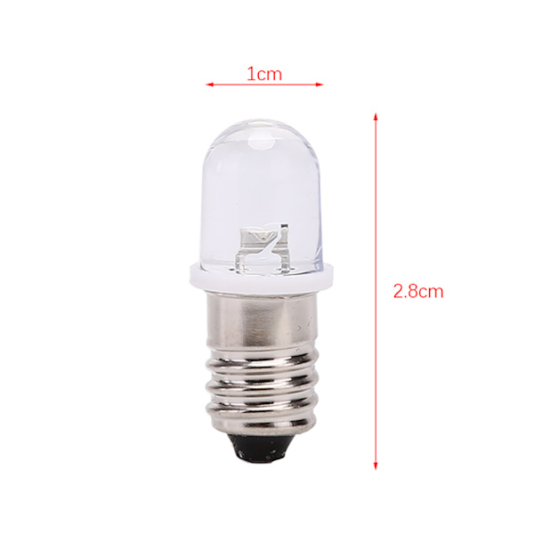 5 stk E10 Led Pære DC 3V 4,5V Instrument Pære Indikator Pære white DC3V