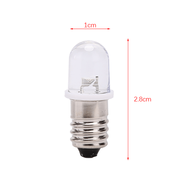 5kpl E10 Led Polttimo DC 3V 4.5V Instrumenttipolttimo Merkkivalo white DC3V