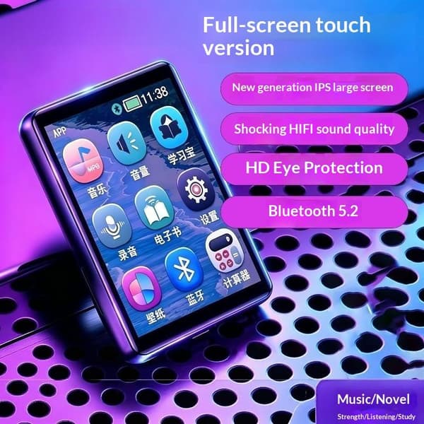 1 stk MP3-spiller med 2,0\" berøringsskjerm Bluetooth 5.2 Walkman for studenter No accessories