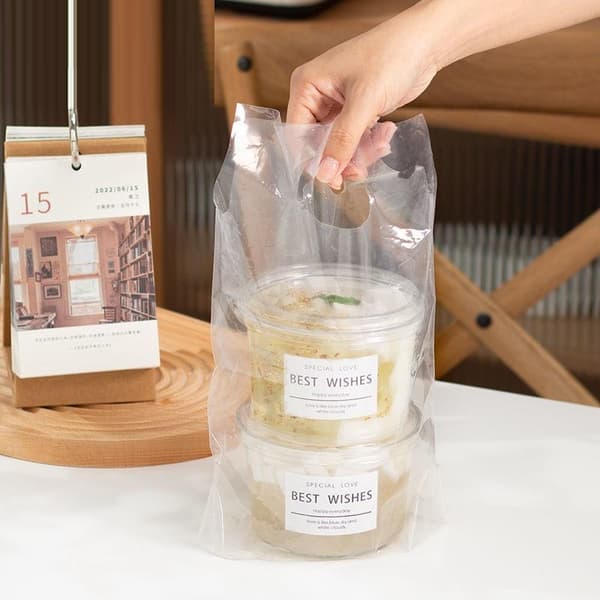 10 st klara plastdessertkoppar med lock Mini Mousse Glass 230ML