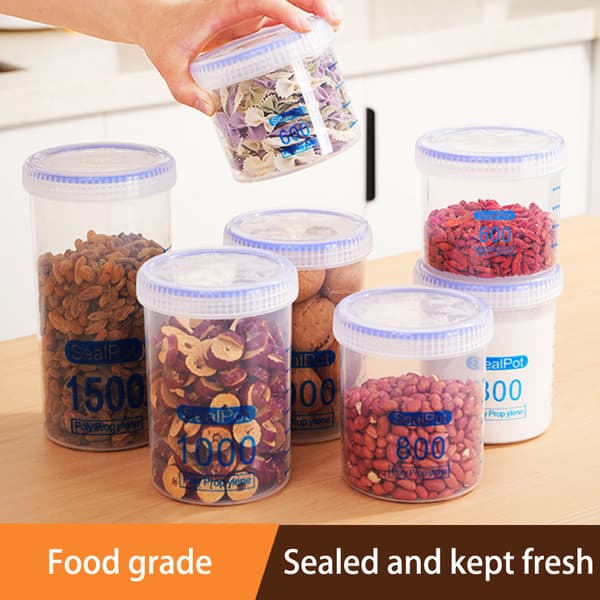 1 st förseglad förvaringslåda transparent kök spannmålsorganisatör St 1000ml