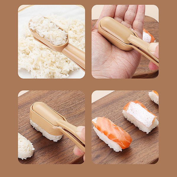 Sushi-modelværktøj til at lave rektangulær ris- og grøntsagsrulle Khaki