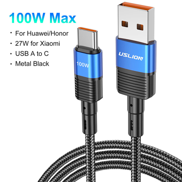 100W USB C-kabel Type C Hurtigladingsledning 7A USB C-dataledning T Red 0.3M