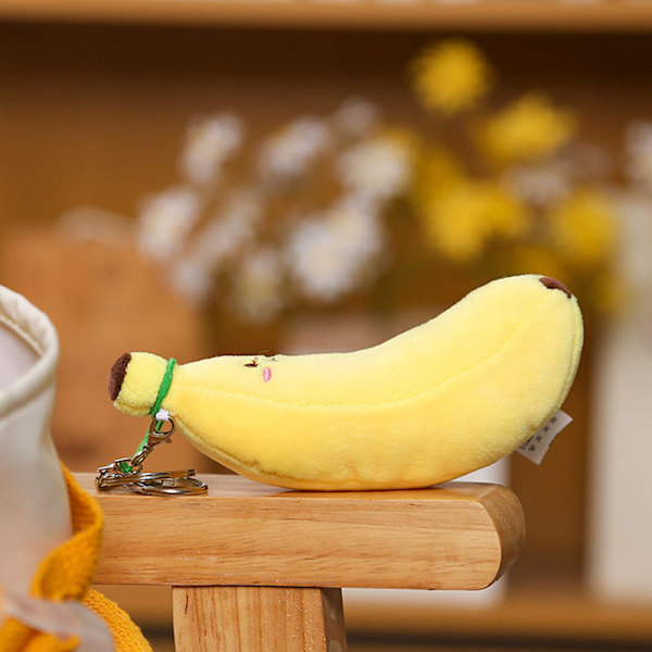 Ny banan Plys legetøj frugtfyldte dukker nøglering feriegave