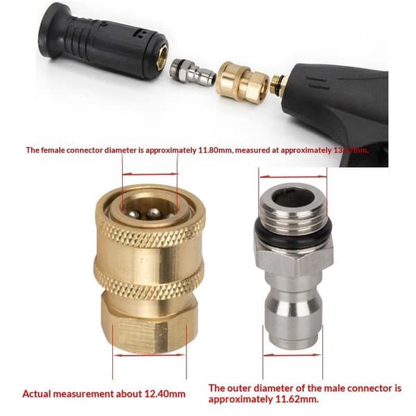 M14 X 1.5 Hane Hona Snabbkoppling Set Läckagesäker Rostbeständig A6