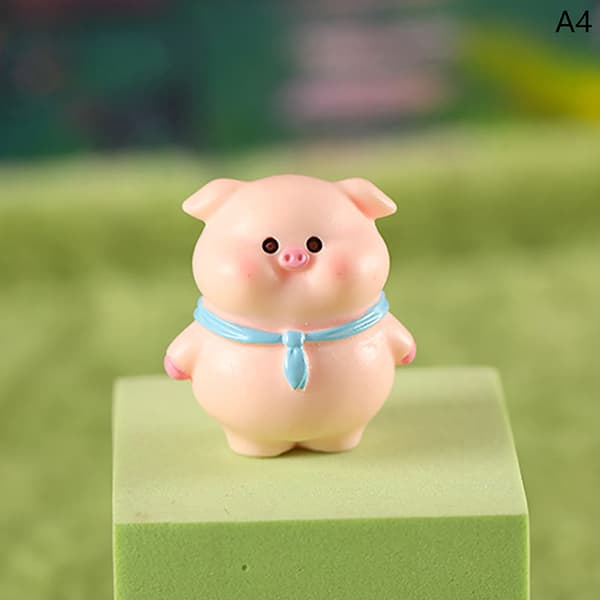Mini e Pig Figurine Animal Model Moss Micro Landscape Home Deco A3
