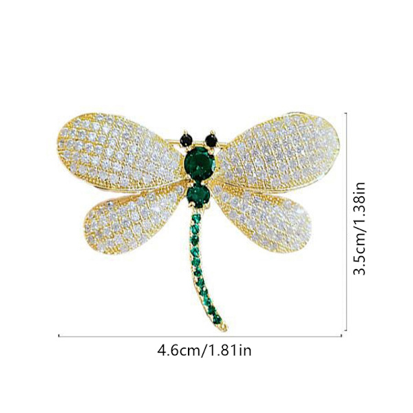Grøn Rhinestone Metal Insekt Broche Crystal Corsage Pin Fashion