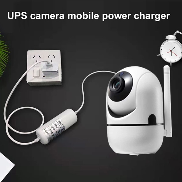 Avbruddsfri strømforsyning Mini Ups Batteri Backup Monitor St White