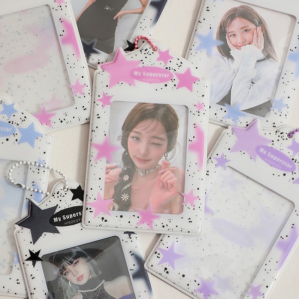 3-tums Star Kpop-fotokorthållare Idol Photo Protective Case P Pink