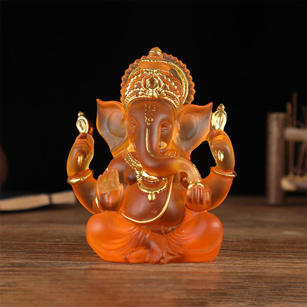Kirkas Lord Ganesha -patsas Elefantti Hindu Veistos Figuurit Bu White