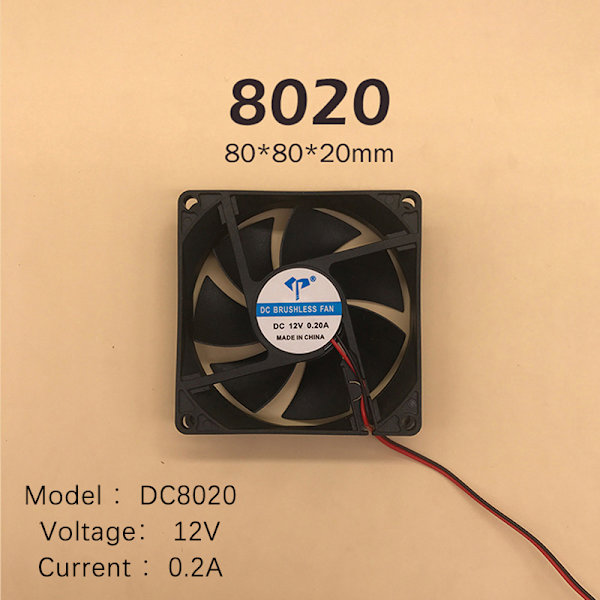 DC børsteløs blæser Computerkabinet Køleblæser 5V 12V 24V Leje C DC8020 12V