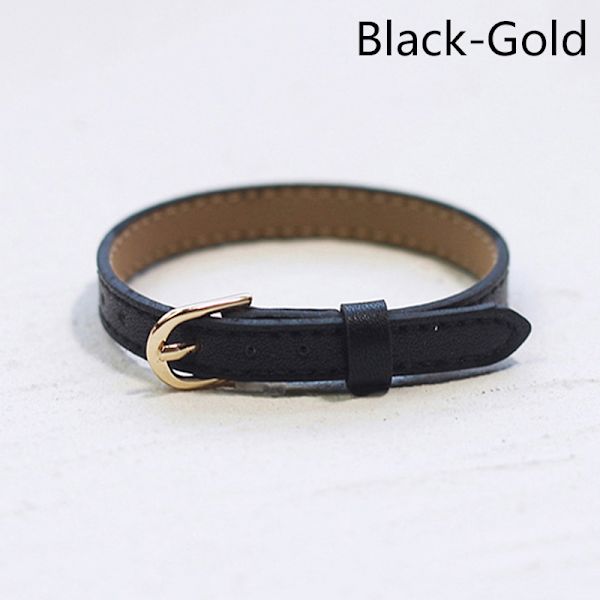1:6 Dukkehus Miniature dukkebælte med bæltespænde Model Dukke C Black-Gold Button