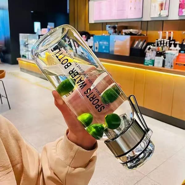1000ml/750ml Stor Kapacitet Glas Vattenflaska Transparent Mjölk A2