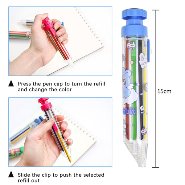 Flerfarget Crayon Roterbar Enkel å bære Press-on Crayon Widel A1
