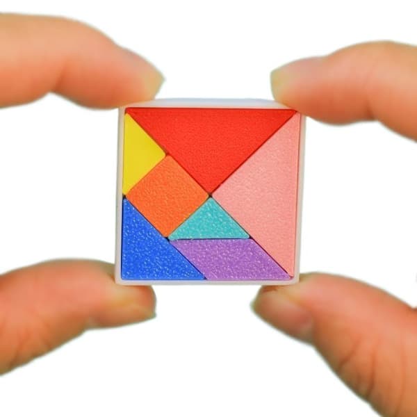 Dockhus Mini Tangram Pusselset Simulering Färgglad Byggnad