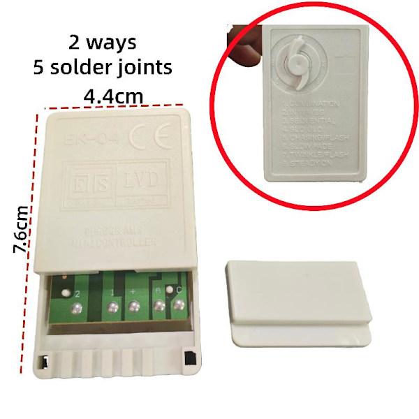 1 sæt LED-lysdæmper 8 tilstande controller LED-strengnetgardinlys A1