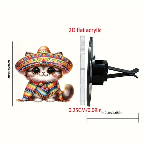 2 stk. Kattekilling Engel Pige 2D Akryl Bil Luftfrisker Ventilationsclips A A7