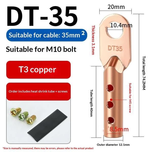 Kabel Koppar Skruvfast Koppartråd Nos Koppar Aluminium Tran DT16