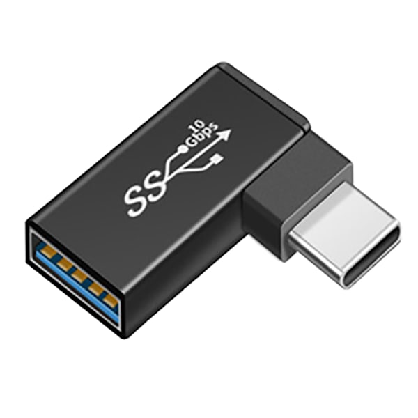 90 asteen suorakulmainen USB 3.0 uros-naaras -laajennussovitin A