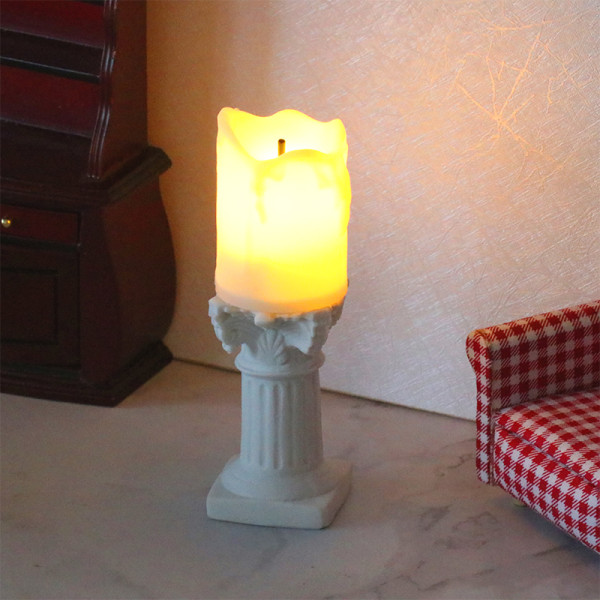 1:12 1:6 Dukkehus Miniatyr lysestake LED stearinlyslampe C