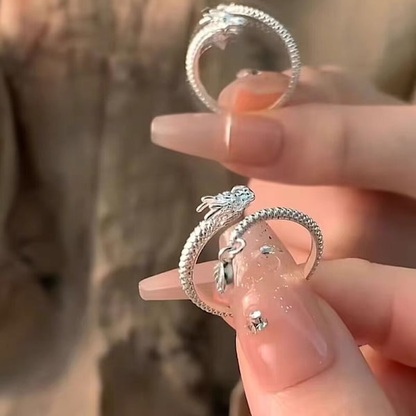 Stilåpning Justerbar Retro Drageformet Ring Utsøkt Zo Silver
