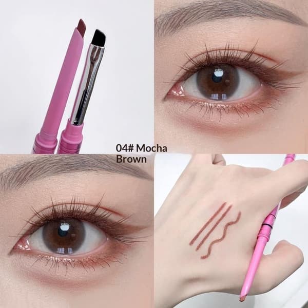 Dubbelhövdad Eyelinerpenna Slät Mockabrun Mjuk Ögonliner A4