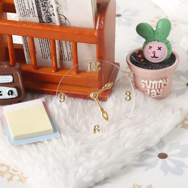 1:12 Dukkehus Miniatyr Veggklokke Akryl Transparent Clock M