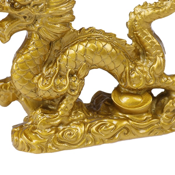 Good Lucky Dragon Zodiac Statue Guld Dragon Statue Dyr Scu Gold