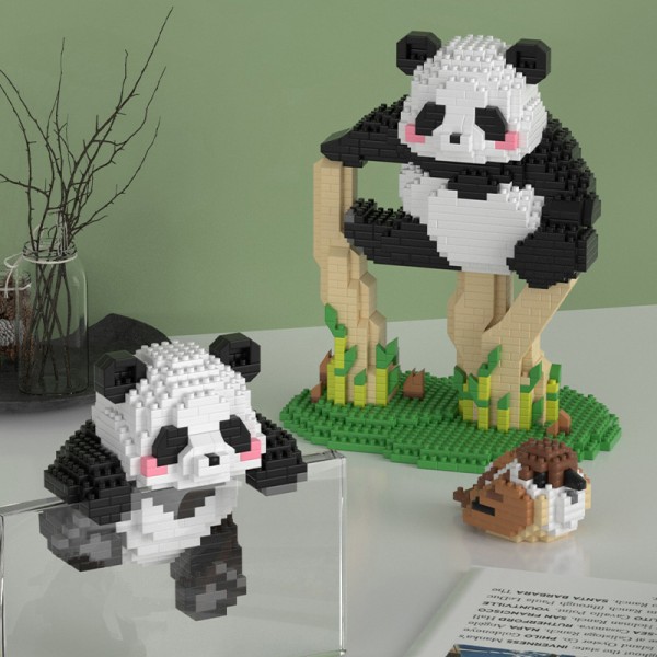 Panda Building Block Barnleksak Pedagogisk Micro Building Block A8