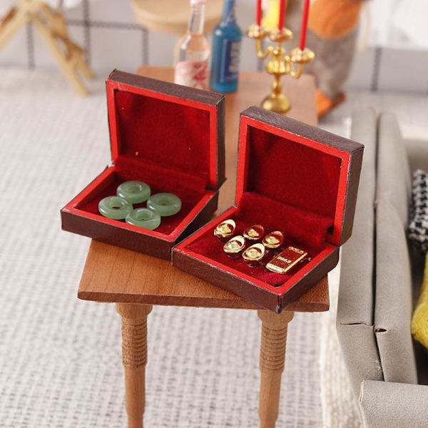 1 set 1:12 dockhus mini smyckeskrin modell leksaker för docka A2