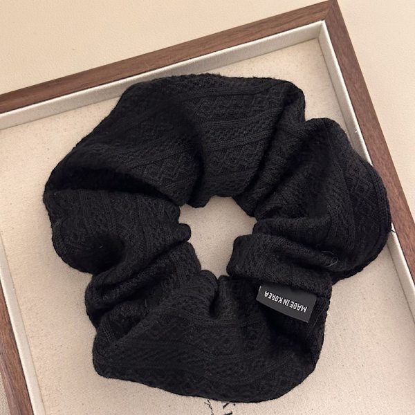 Mode stickad ull Scrunchie Elastiskt hår rep Hår Accessori Dark brown