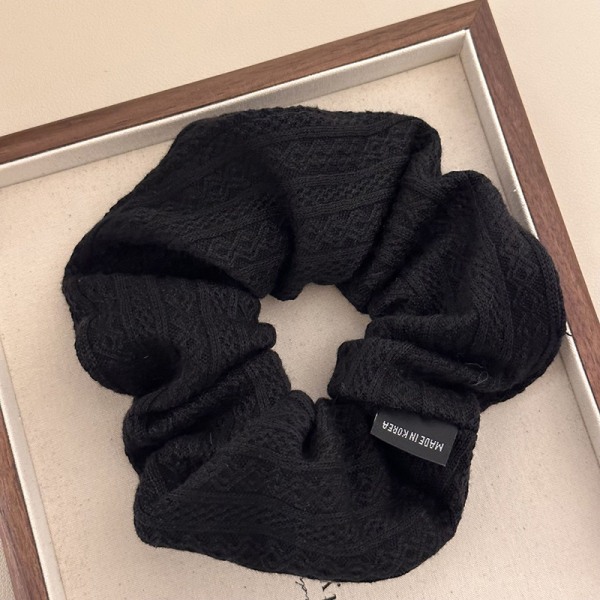 Mode strikket uld scrunchie elastisk hår reb hår Accessori Black