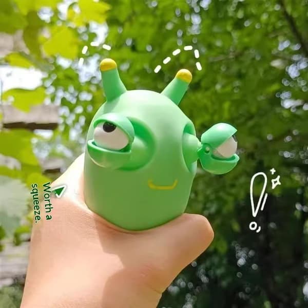 Pullistavasilmäinen mato-fidget-lelu Hauska stressinpoistolelu A1