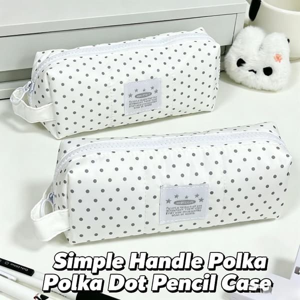 e Polka Dot Pennfodral Brevpappersväska Stor Kapacitet Brevpapper 1pc